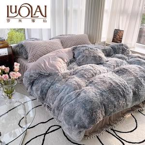LUOLAI HOME Комплект постельного белья 4 предмета, простыня на резинке 200x230 см