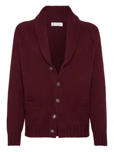 Кардиган с воротником-шалькой Brunello Cucinelli, красный