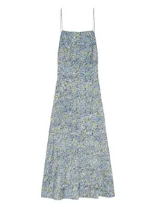 Платье с цветочным принтом Ganni, синий