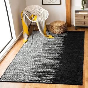 Ковер SAFAVIEH, 122 x 183 см, Vintage Leather Collection, Light Grey & Black, ручной работы, современная кожа, идеально для помещений с высокой проходимостью: прихожая, гостиная, спальня (VTL388C)