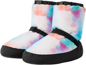 Балетные разогревающие тапочки для женщин, плоские танцевальные туфли-ботильоны с ремешком BININBOX, Multi-Color