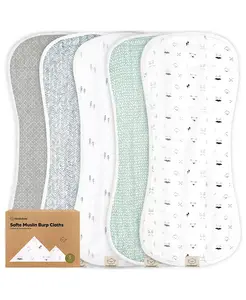 5 штук мягких муслиновых слюнявчиков для мальчиков и девочек, органические слюнявчики для малышей, детские слюнявчики Keababies, мультиколор