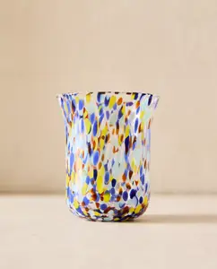 Стакан Zara Home Blown Glass Tumbler With Speckled Design, синий
