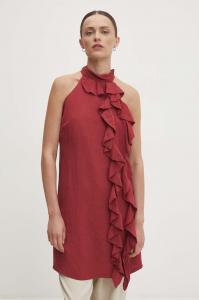 Льняное платье Answear Lab, красный