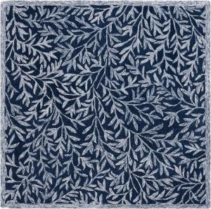 Ковер SAFAVIEH, 92 x 92 см, Jardin Collection, Navy & Ivory, ручная работа из шерсти, цветочный дизайн, идеально для гостиной, столовой, спальни (JAR753N)