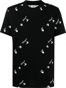 Футболка Off-White Allover Logo Short-Sleeve Tee 'Black/White', черный