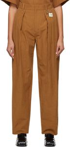 Светло-коричневые брюки со складками Wooyoungmi