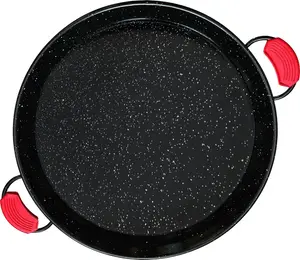 Сковорода для паэльи PAN38 Paella Pan Valenciana 38 см, эмалированная антипригарная сталь, 8 порций, черная Briebe