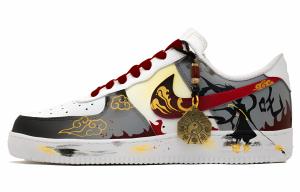 Nike Кроссовки для скейтбординга Air Force 1 с противоскользящим износостойким верхом, унисекс, черные, красные, золотые