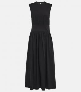 Хлопковое платье миди Toteme, черный