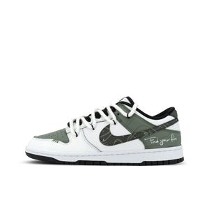 Dunk Gorilla Jiedian XJDD Shiran и Xia низкие кроссовки для скейтборда унисекс белый Nike, белый зеленый