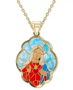 Ожерелье с эмалированной подвеской «Мэри» 18 дюймов из 14-каратного золота Macy'S, gold