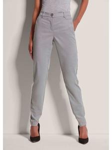 MADELEINE Узкие эластичные брюки серебристо-серого / кремового / меланжевого цвета