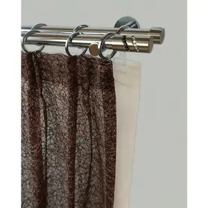 Карниз BOSTON Ø 20 мм, 2-рядный с желаемой длиной, комплект для штор, удлиняемый, со стразами, имитация нержавеющей стали, с кольцами Garesa, серебристый