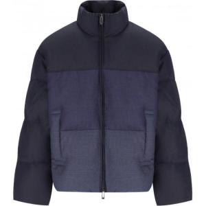 Утепленная куртка с воротником-стойкой на молнии Emporio Armani, синий