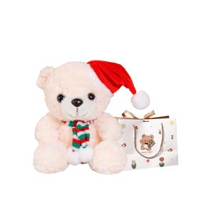 Плюшевый мишка выпускник плюшевая кукла высота 25 см OU DI PIG, кремовый/красный