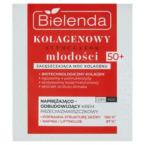 Укрепляющий и восстанавливающий крем для лица против морщин 50+, 50 мл Bielenda Kolagenowy stymulator młodości