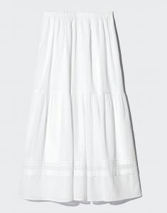 Юбка Uniqlo Tiered Maxi, 00 белый