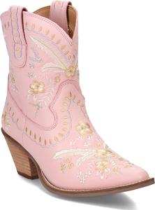 Женские ботинки Dingo Primrose с цветочной вышивкой, с открытым носком, повседневные, на щиколотке, средний каблук 2-3 - черные