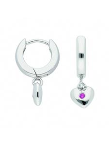 Adeliás Женские серьги-кольца из серебра 925 пробы / серьги-кольца в форме сердца с цирконием, диаметр 11,9 мм, разноцветные