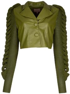 LIYA жакет с трикотажными рукавами, зеленый