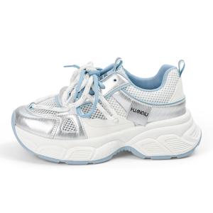 HUANQIU Женские кроссовки низкие массивные амортизирующие устойчивые к истиранию бежево-голубые, цвет Beige Blue
