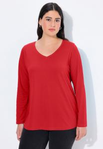 Джемпер Ulla Popken LANGARM BASIC & V-AUSSCHNITT, Salsa/Red