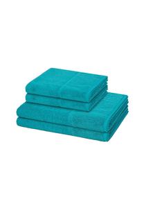 Набор банных полотенец MöVe Pearl, 4 штуки, 100x50/140x67 см, бирюзовый