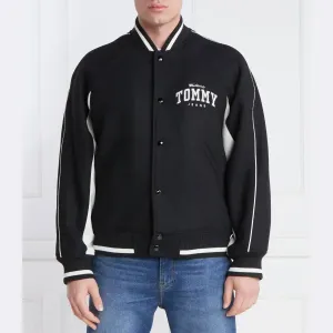 Утепленный бомбер свободного кроя с добавлением шерсти Tommy Hilfiger, черный