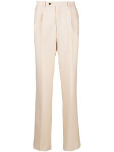 Bally брюки строгого кроя со складками, нейтральный цвет