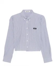Рубашка на пуговицах Miu Miu, синий