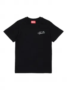 Футболка с вышитым логотипом Diesel Kids, черный