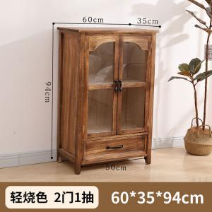 Yu Senyi Комод 120х35х94 см для гостиной из массива дерева в светлом обожженном цвете, 3 дверцы и 2 ящика