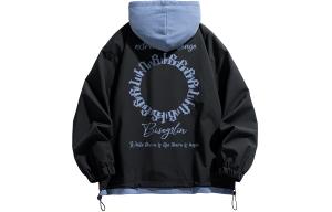 BISEGRLIN Куртка Unisex, Black+Haze Blue