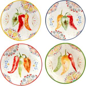 Certified International Sweet & Spicy салатная/десертная тарелка 21.5 см, набор 4 шт, мультиколор
