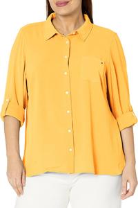Рубашка Tommy Hilfiger Roll Tab в клетку в клетку, Deep Maize