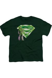 Футболка с коротким рукавом для детей с логотипами Супермена, Лекса и криптонита Gildan, зеленый