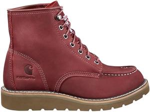 Женские ботинки Carhartt с мягким носком на клиновидной подошве, 6 дюймов, Burgundy Nubuck