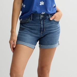 Миниатюрные шорты со средней посадкой и отворотами на манжетах Sonoma Goods For Life, цвет dark wash