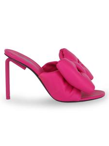 Сандалии из кожи наппа с бантом и шестигранным ключом на каблуке Off-White, фуксия