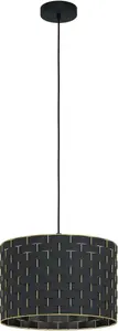 Подвесной светильник EGLO "MARASALES", лампа E27 | Лампы можно заменить без лампочек, подвесной светильник черного цвета из стали - кроме E27 - 40 Вт Ø 38,00 см, Высота: 110,00 см., черный