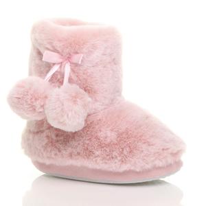 Сапогами меховые Ajvani с помпонами, розовый