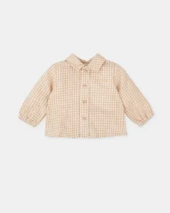 Детская рубашка в клетку песочного цвета Tutto Piccolo