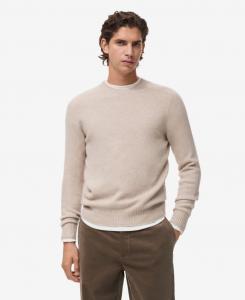 Мужской вязаный свитер из шерстяной смеси MANGO, Sand