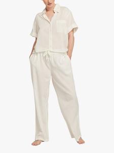 Органическая пижамная рубашка с короткими рукавами из хлопка GOTS Nudea, White