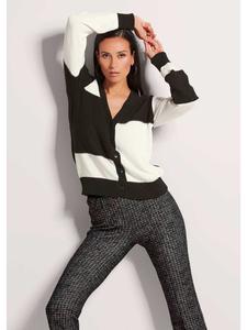 MADELEINE Кардиган в стиле пэчворк, черный/белый/бежевый