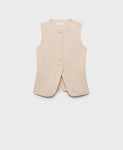 Женский жилет на пуговицах для костюма MANGO, Beige