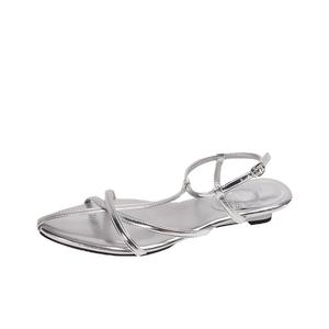 BIGTREE Женские сандалии на одной застежке серебристые, цвет Silver