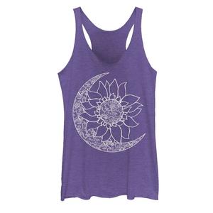 Юниорская майка Moon & Sun Inside Sunflower Racerback, цвет Purple Heather