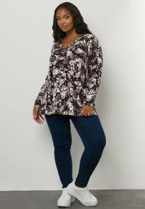 Топ Yours Clothing Long sleeved top, Brown/Dark Brown